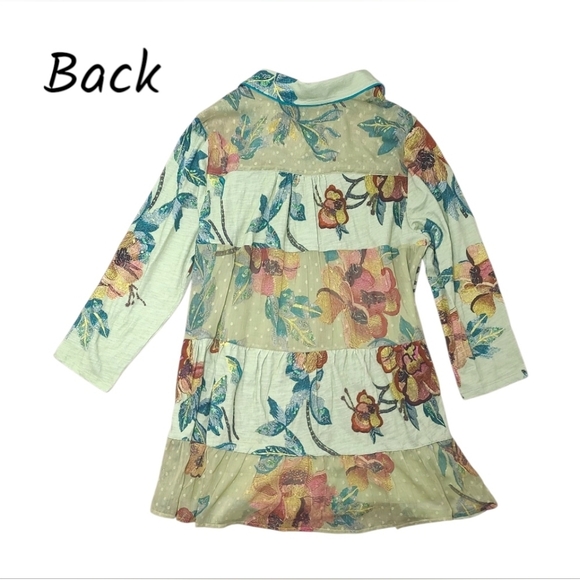 Soft Surroundings Elena Tropical Floral Mix Media Tunic Top Size Medium - Picture 4 of 15